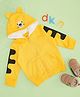 Pantaloons Junior Knit Full Sleeves Tiger Printed Hooded Jacket - Yellow
