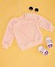 Pantaloons Baby Knit Full Sleeves Fur Detailed Light Winter Sweatshirt - Pink
