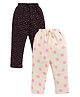 Parrot Crow Cotton Knit Pack Of 2 Floral Printed Pajamas - Yellow & Black