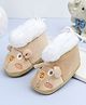 KIDSUN Animal Face Applique & Plush Detailed Booties - Brown