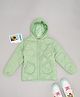 Pantaloons Junior Woven Full Sleeves Quilted Design Light Winter Jacket - Green