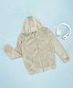 Pantaloons Junior Knit Full Sleeves Solid Hooded Jacket - Olive Green