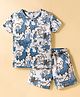 Olio Kids Knitted Half Sleeves Printed Co- ords T-Shirt &  Shorts Set - Blue