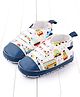 KIDLINGSS Vehicle Printed Lace Up Booties - White & Blue
