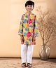 READIPRINT Cotton Woven Full Sleeves Floral Printed Kurta & Pyjama Set  - White
