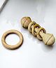 Comfy Cheeks Neem Wood Teethers & Rattle for Babies,BPA free Wooden Teethers for Baby,Anti-Bacterial and Anti-Fungal Safe Teething Toy |Antibacterial 0-12 Months  Wooden Teether Ring+Rattle (Set of 2)