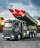 Elecart Army Toys for Boys Age 3-8 Military Launcher Truck Toy with 8 Missiles, Metal Cab, Rotating Turret, Lights & Sounds | Friction Powered Army Vehicle for Kids | Realistic Military Truck