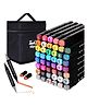 ADKD 48 PCS Dual Tip Colour Marker Pen Set with Zip Case | Non-Toxic Art Markers for Kids- Multicolor