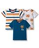Babyhug Cotton Knit Half Sleeves T-Shirts With Leaf Print Pack of 3 - Multicolor