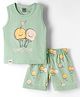 Mini Taurus Interlock Knit Sleeveless Table Tennis Printed T-Shirt & Short Set -Light Green