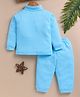 Unfab Cotton Jersey Knit Full Sleeves Solid Winter Thermal Vest & Pants Set - Sky Blue