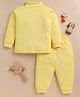 Unfab Cotton Jersey Knit Full Sleeves Solid Winter Thermal Vest & Pants Set - Yellow