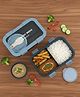 BAYBEE Leakproof Lunch Box with 4 Compartments & Sauce Container | BPA-Free Airtight Bento Box 1250ml with 4-Side Locking System, Spoon | Hot Food Storage Tiffin Box for School Kids & Adults (Blue)
