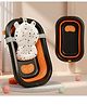 StarAndDaisy Bath Tub for Baby Foldable Bath tub for Kids with Cushion -  Space Saving Design -  Newborn Baby Folding Bathing Tub Girls & Boys - Easy to Store-Orange