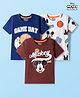 Babyhug Disney 100% Cotton Knit Half Sleeves T-Shirts With Mickey Mouse Graphic Pack of 3 - Multicolour