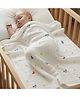 R for Rabbit Softkins Muslin Blanket for Newborn Baby 6 Layers Cotton Fabric Soft Breathable Lightweight All-Season Swaddle for Cuddling Stroller Rides Naptime 100 x 100 cms, 0+ Months (Unicorn White)