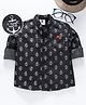 TONYBOY Denim Woven Full Sleeves Anchor Printed Shirt - Black