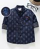 TONYBOY Denim Woven Full Sleeves Anchor Printed Shirt - Blue