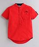 TONYBOY Cotton Woven Half Sleeves Solid Shirt - Red
