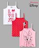 HoneyHap Disney 100% Cotton Knit Sleeveless Slips With Minnie & Friends Graphic Pack of 3 - Multicolour