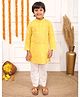 Biglilpeople Cotton Woven Full Sleeves Geometric Printed Kurta & Pyjama Set - Yellow