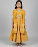 Biglilpeople Cotton Woven Half Sleeves Bandhani Printed Lehenga & Choli Set With Dupatta - Yellow