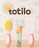 Totilo Baby Soft Bristle Hair Brush Comb Set with Cute Nail Clipper - Pink & Blue