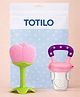Totilo Bpa Free 100 % Silicone Fruit Shape Teether And Fruit Feeder - Pink & Pink (Pack Of 2)