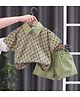 POP STREET KIDS Cotton Knit Half Sleeves Abstract Printed Shirt & Shorts Set - Green