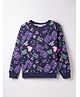 Smarty Girls Fleece Knit Full Sleeves Sweatshirt with Text Print - Navy Blue
