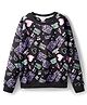 Smarty Girls Fleece Knit Full Sleeves Sweatshirt with Text Print - Black