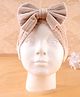 KIDLINGSS Velvet Bow Applique Detailed Turban Cap - Gold - Circumference 33 Cm