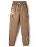 Smarty Boys Looper Knit Full Length Lounge Pant With Text Print - Brown