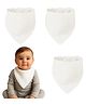 Motherly Bib for Baby 0 to 6 Month Soft Muslin Baby Apron, Adjustable & Absorbent Bibs for Newborns to 12 Months Boys and girl (White, Pack of 3)