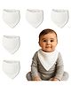 Motherly Bib for Baby 0 to 6 Month Soft Muslin Baby Apron, Adjustable & Absorbent Bibs for Newborns to 12 Months Boys and girl (White, Pack of 5)