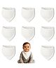 Motherly Bib for Baby 0 to 6 Month Soft Muslin Baby Apron, Adjustable & Absorbent Bibs for Newborns to 12 Months Boys and girl (White, Pack of 8)