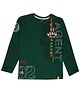 Yalzz Cotton Knit Full Sleeves Agent Text & Typography Printed Tee - Green