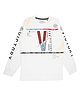 Yalzz Cotton Knit Full Sleeves  Typography Printed Tee - White Melange
