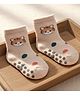 Ziory Knit Animal Face Designed Anti Skid Socks - Beige