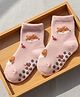 Ziory Knit Fox Printed Anti Skid Socks - Baby Pink