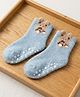 Ziory Knit Teddy Designed Anti Skid Socks - Light Blue