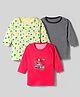 Kidi Wav Pack Of 3 Full Sleeves Striped & Stars Printed Tee - Multi Colour