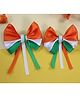 Kamule Republic Day Theme Tricolor Bow Applique detailed Alligator Hair Clips - Orange White & Green