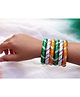 Kamule Set Of 6 Republic Day Theme Thread Bangles - Orange White & Green