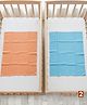 Baby Moo Plain Changeable Dry Sheet Water-resistant Bed Protector Pack Of 2 - Orange, Blue