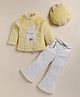 NUTTY BUTTY Fur Knit Full Sleeves Teddy Applique Detailed Winter Top & Palazzo With Cap - Yellow