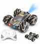 VGRASSP 4WD 2.4GHz Remote Control Stunt Drift Car Toy For Kids With Music, Lights And Mist - Rechargeable 360° Rotating Double Sided Crawling And Dancing RC Car - Color May Vary