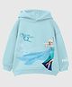 Nap Chief Cotton Blend Knit Disney Frozen Featuring Full Sleeves Elsa Printed Light Winter Hooded Sweatshirt - Light Blue