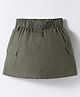 Simply Premium Cotton Woven Knee Length Solid Skirt - Olive Green