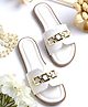 NZS Chain Applique Detailed Sandals - White